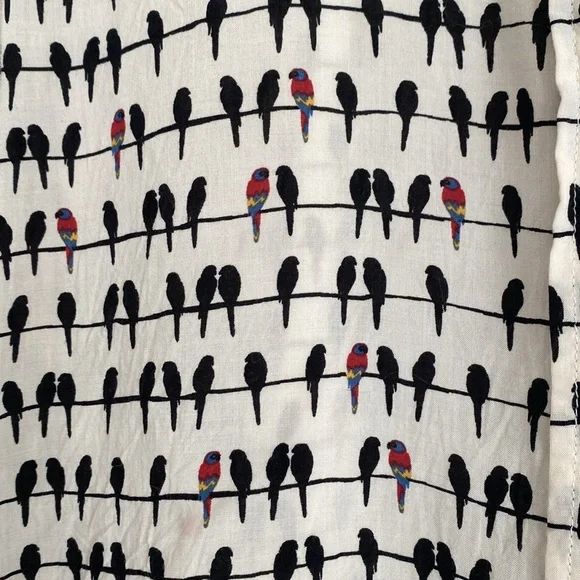 Jane and Delany birds on a wire button down shirt - Picture 2 of 7